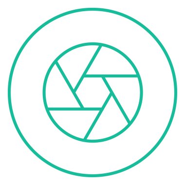 Fotoğraf makinesi obtüratör satırı simgesi.