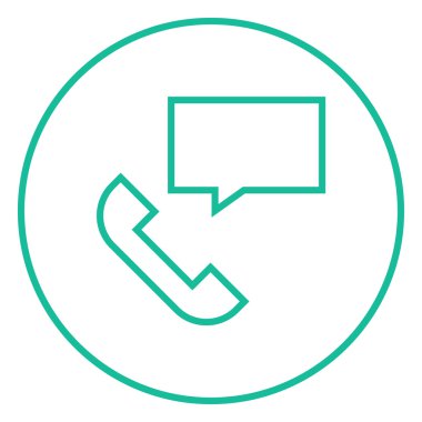 Alıcı ile konuşma kare satırı simgesi.