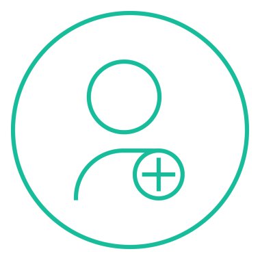 Kullanıcı profili ile artı işareti satırı simgesi.