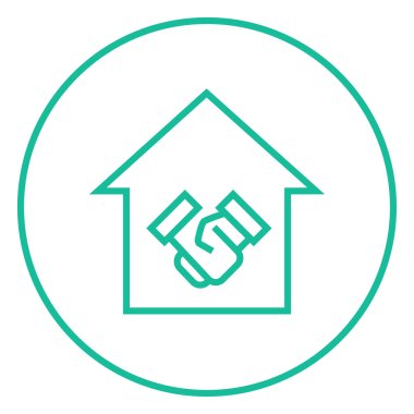 El sıkışma ve başarılı gayrimenkul hareket satırı simgesi.