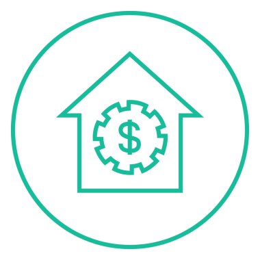 House ile dolar sembol satırı simgesi.