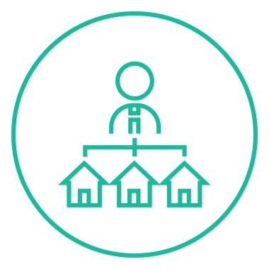 Emlakçı ile üç satırı simgesi evler.