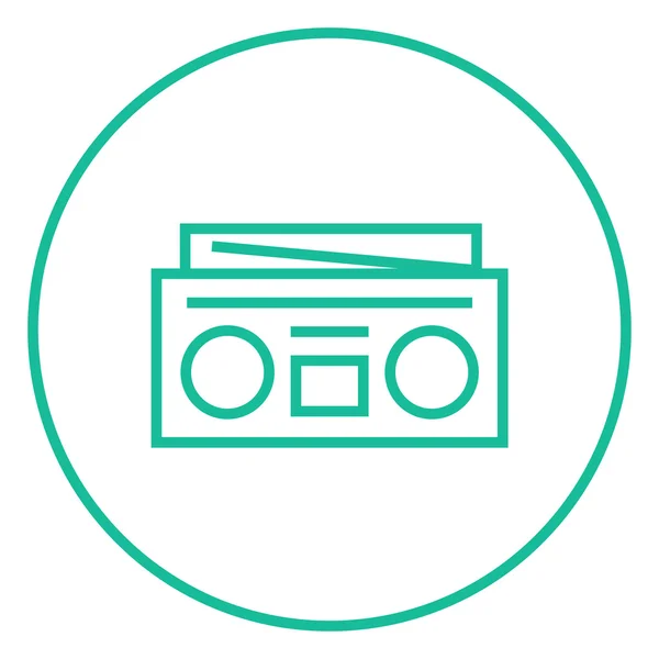 Icono de línea de reproductor de cassette de radio . — Vector de stock