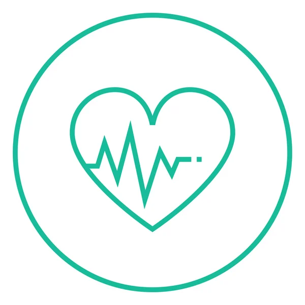 Corazón con icono de línea de cardiograma . — Archivo Imágenes Vectoriales
