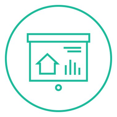 Sunu üzerinde projektörü ekran satırı simgesi.