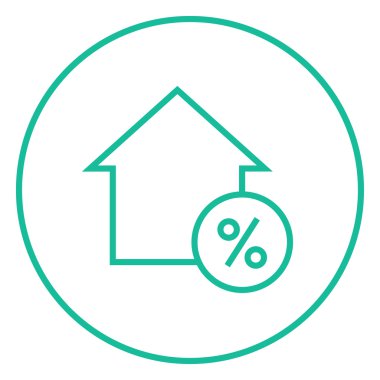 House ile indirim etiketi satırı simgesi.