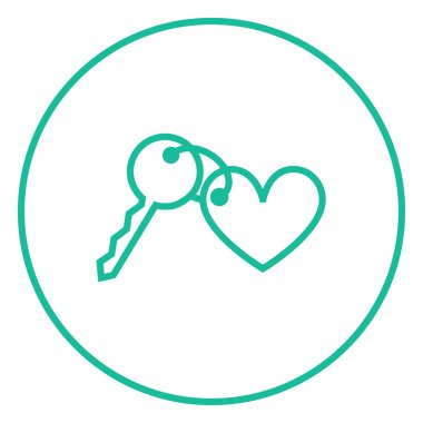 Kalp satırı simgesi olarak anahtarları için biblo.