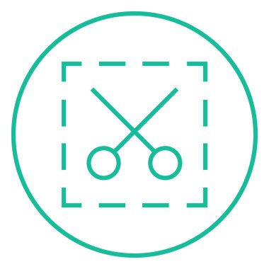 Makas ile noktalı çizgiler satırı simgesi.