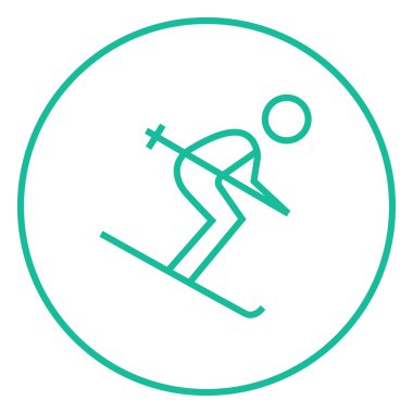 Yokuş aşağı Kayak satırı simgesi.