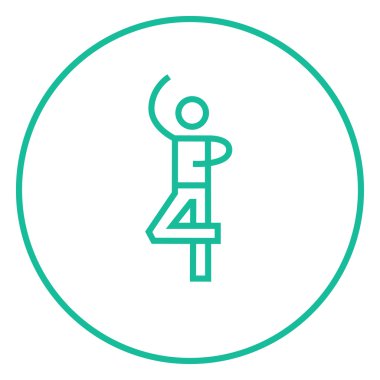 Erkek artistik patinajcı satırı simgesi.