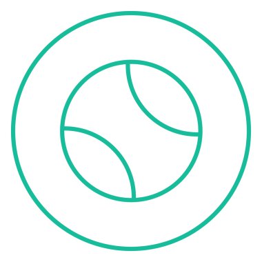 Tenis topu çizgisi simgesi.