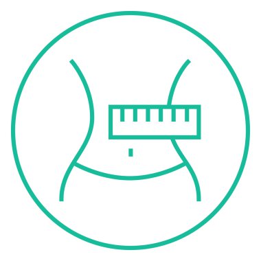 Bel ile ölçme bant satırı simgesi.