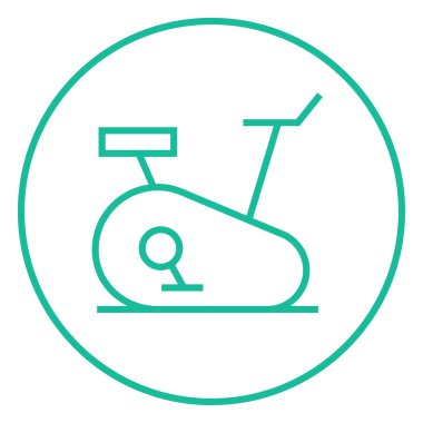 Egzersiz bisikleti satırı simgesi.