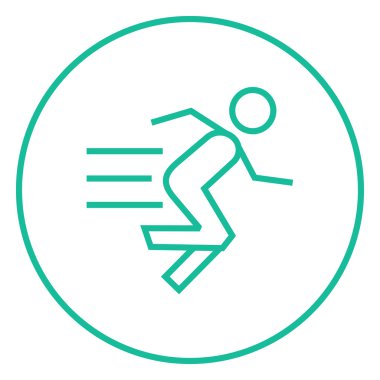 Çalışan adam satırı simgesi.