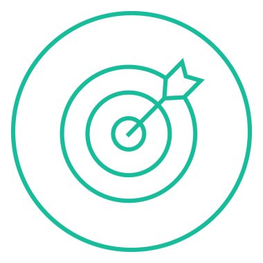 Hedef tahtası ve ok satırı simgesi.