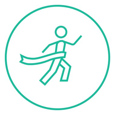 Kazanan geçiş bitiş çizgisine simgesi.