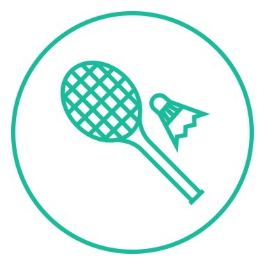Raketle ve badminton raket satırı simgesi.