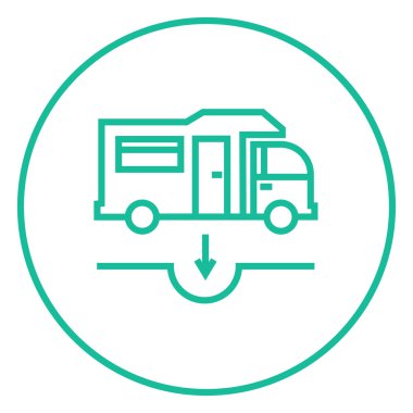 Kamyonet ve karavan ve karter satırı simgesi.