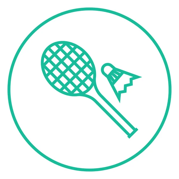 Icône de ligne de raquette Shuttlecock et badminton . — Image vectorielle