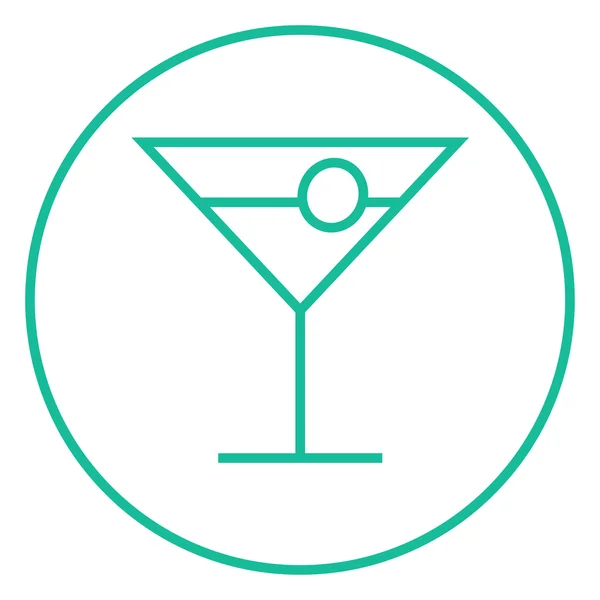 Cocktail glas lijn pictogram. — Stockvector