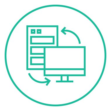 Personal computer set line icon.