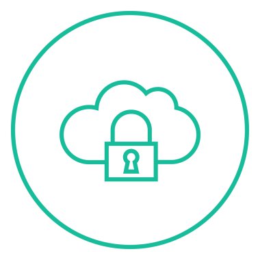 Bulut bilgi işlem güvenlik satırı simgesi.