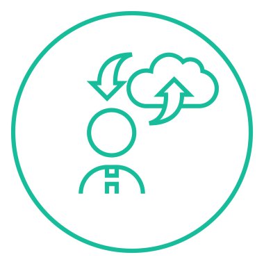 Bulut hesaplama çizgisi simgesi.