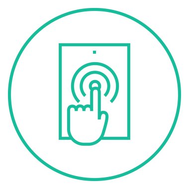 Dijital tablet satırı simgesi dokunmadan parmak.