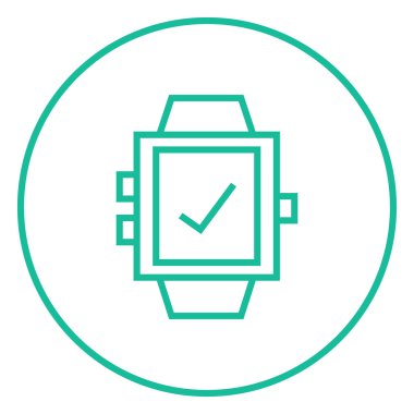 Smartwatch ile onay işareti satırı simgesi.
