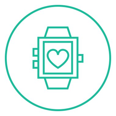 Smartwatch ile kalp işareti satırı simgesi.