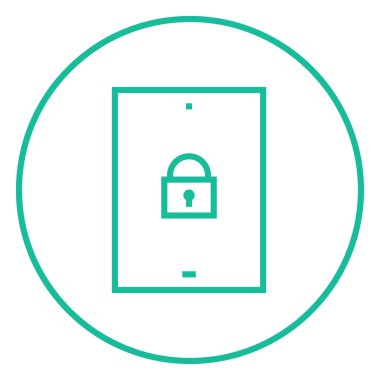 Dijital tablet güvenlik satırı simgesi.