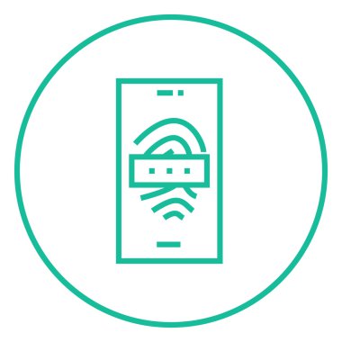 Cep telefonu tarama parmak izi satırı simgesi.