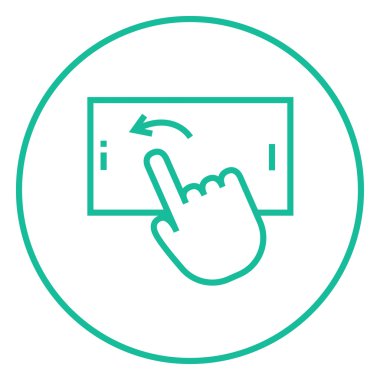 Smartphone satırı simgesi dokunmadan parmak.