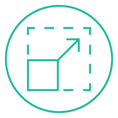 Ölçeklenebilirlik çizgisi simgesi.