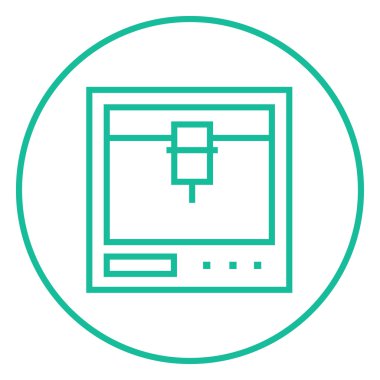 Ağaç D yazdırma satırı simgesi.