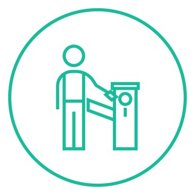 Adam araba bariyer satırı simgesi.