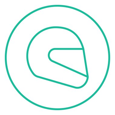 Motosiklet kask satırı simgesi.