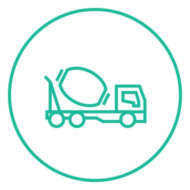 beton karıştırıcı kamyon çizgisi simgesi.