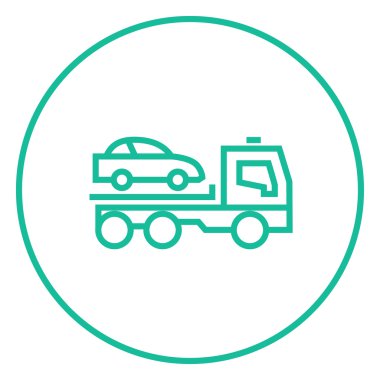 Çekici kamyon çizgisi simgesi.