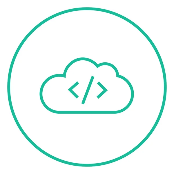 Trasferimento di file cloud apps icona della linea . — Vettoriale Stock