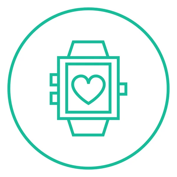 Smartwatch con icono de línea de señal de corazón . — Archivo Imágenes Vectoriales