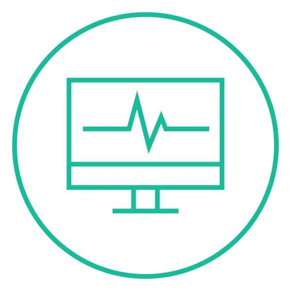 Heart beat monitor line icon. — Stock Vector