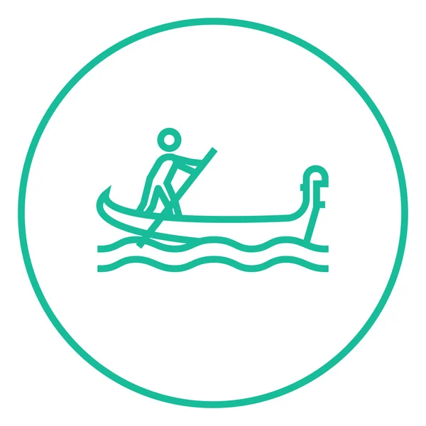 Marinaio barca a remi icona linea . — Vettoriale Stock