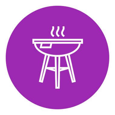 Su ısıtıcısı Barbekü Izgara satırı simgesi.