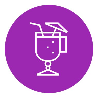 Saman ve şemsiye satırı simgesi içme ile cam.