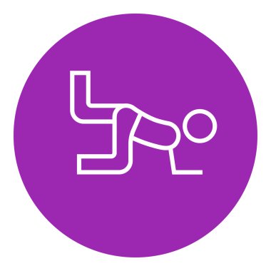 Man exercising buttocks line icon.