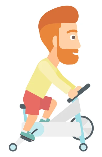 Hombre haciendo ejercicio ciclista . — Vector de stock