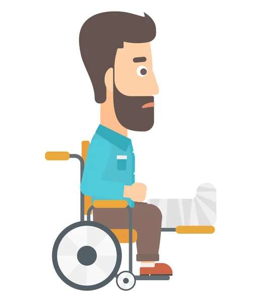 Ασθενής κάθεται σε αναπηρική καρέκλα. — Διανυσματικό Αρχείο