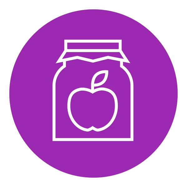 Icône de ligne de pot de confiture de pomme . — Image vectorielle