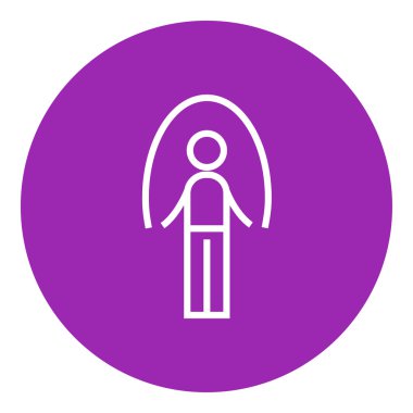 Adam ip satırı simgesi atlama ile egzersiz.